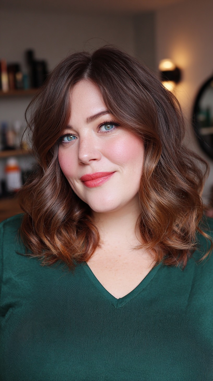 Warm Auburn Curls with Soft Layering