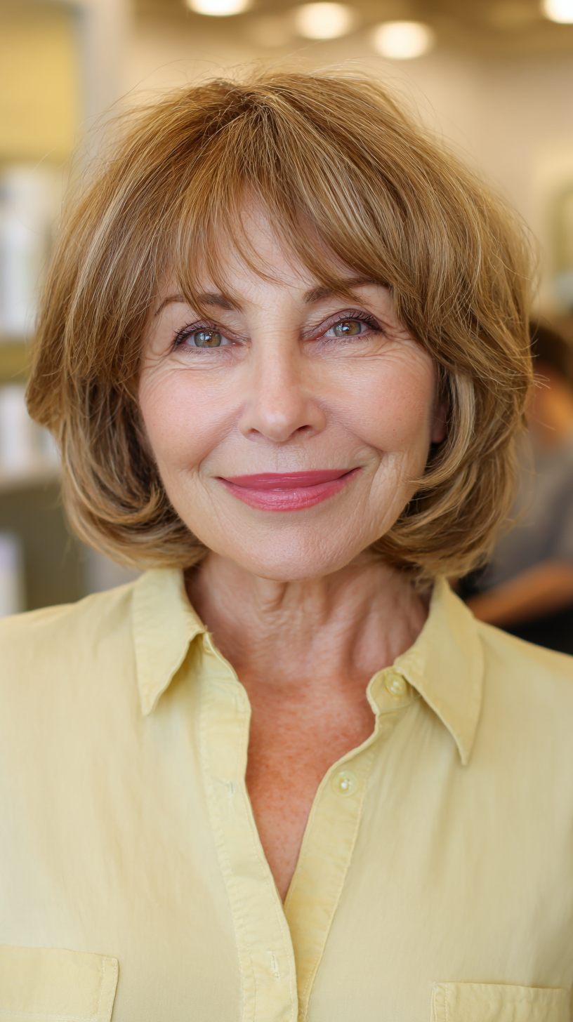 Chic Layered Bob with Soft Bangs