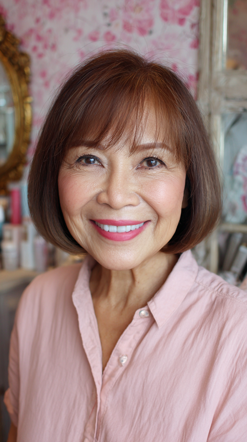Chic Smooth A-Line Bob with Soft Bangs