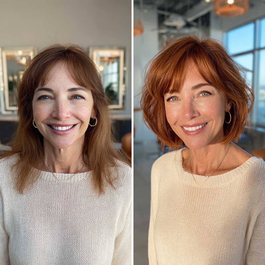 Chic Textured Bob with Lively Curls