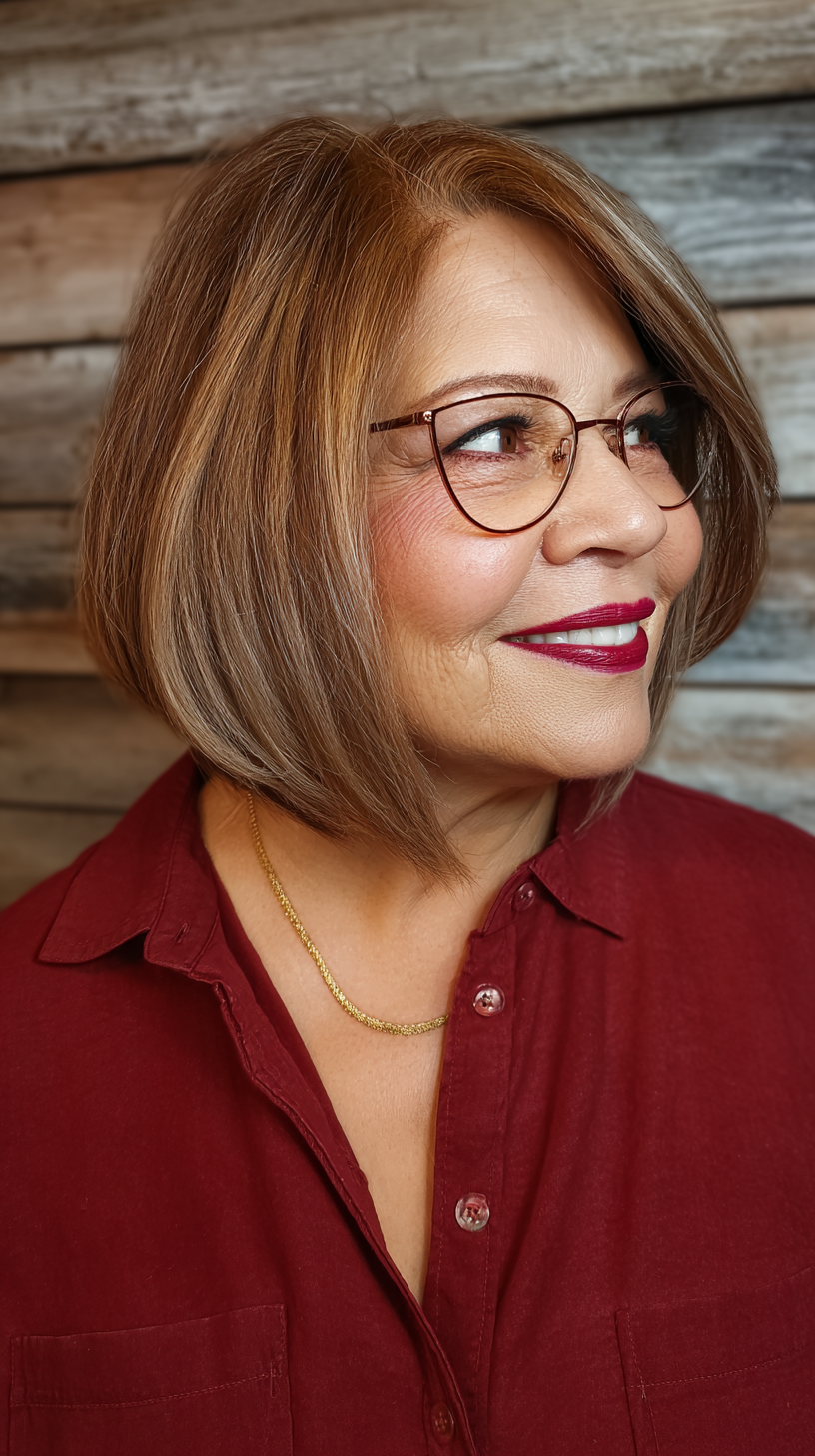 Chic Warm Caramel A-Line Bob with Soft Layers