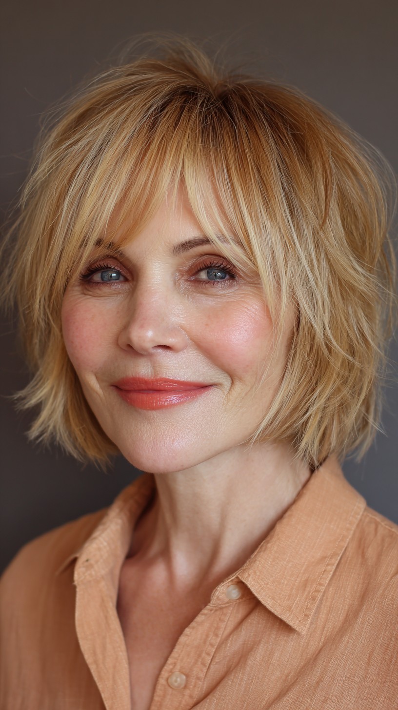 effortlessly chic short blonde hair with textured layers