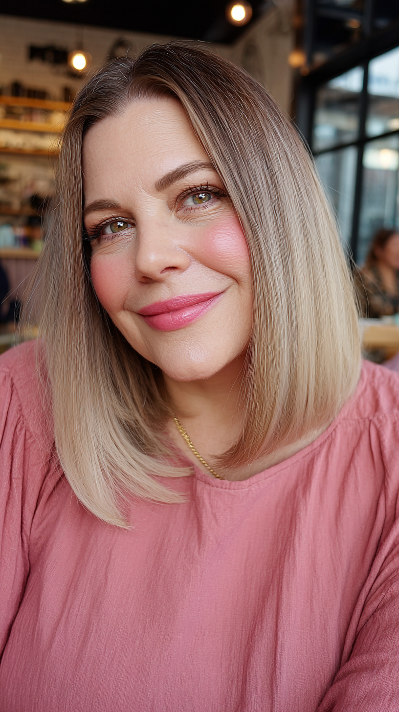 Elegant Blunt Bob with Subtle Ashy Undertones