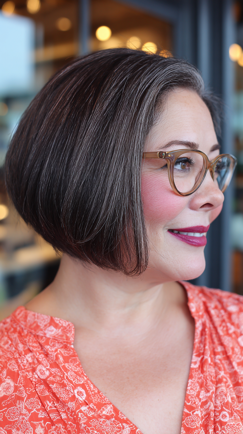 Graceful Silver A-Line Bob with Subtle Texture