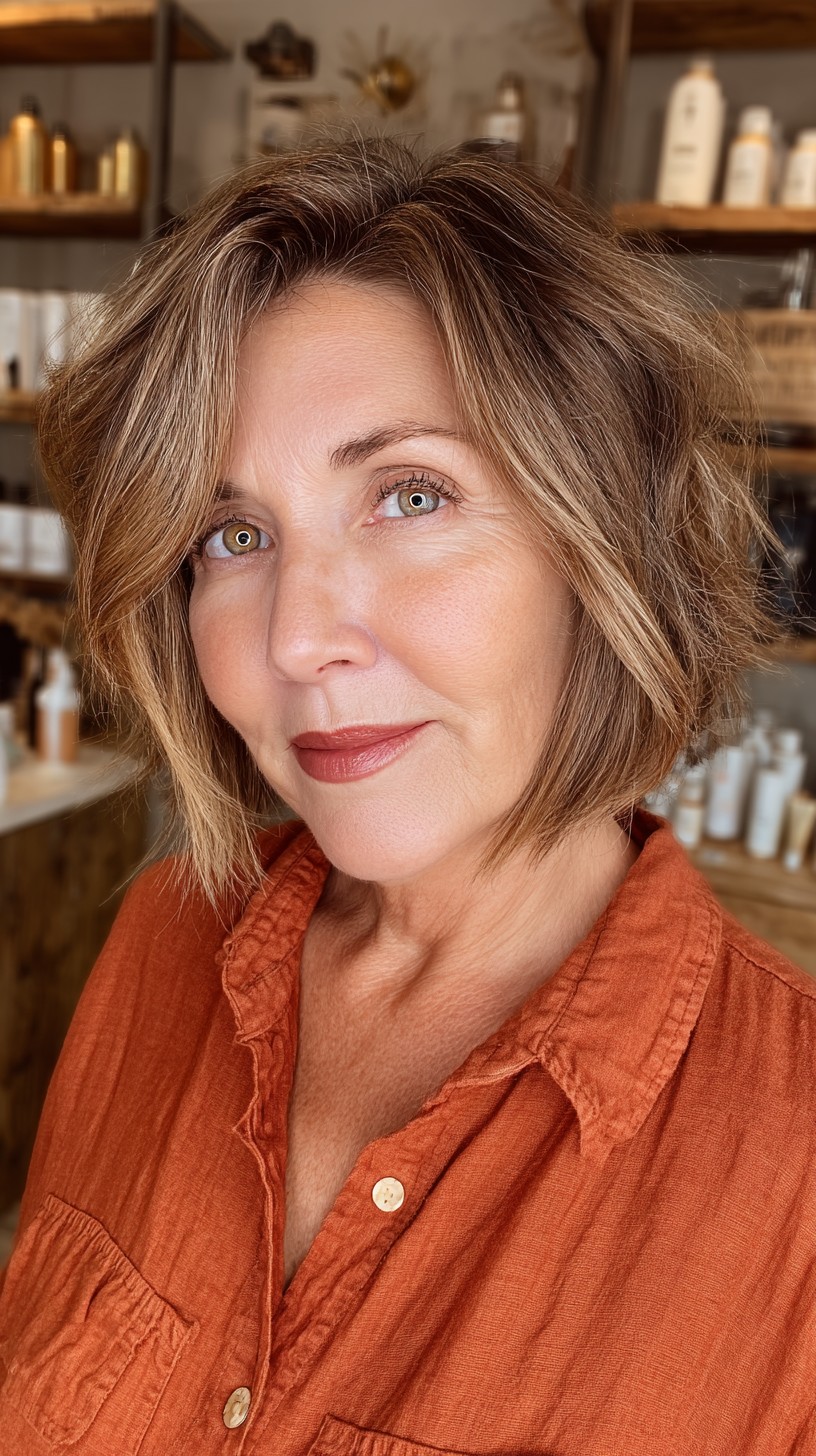 Layered Razored Bob with Subtle Highlights