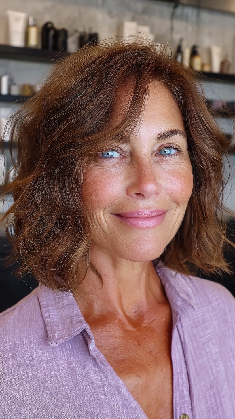 Modern Textured Bob with Gentle Waves