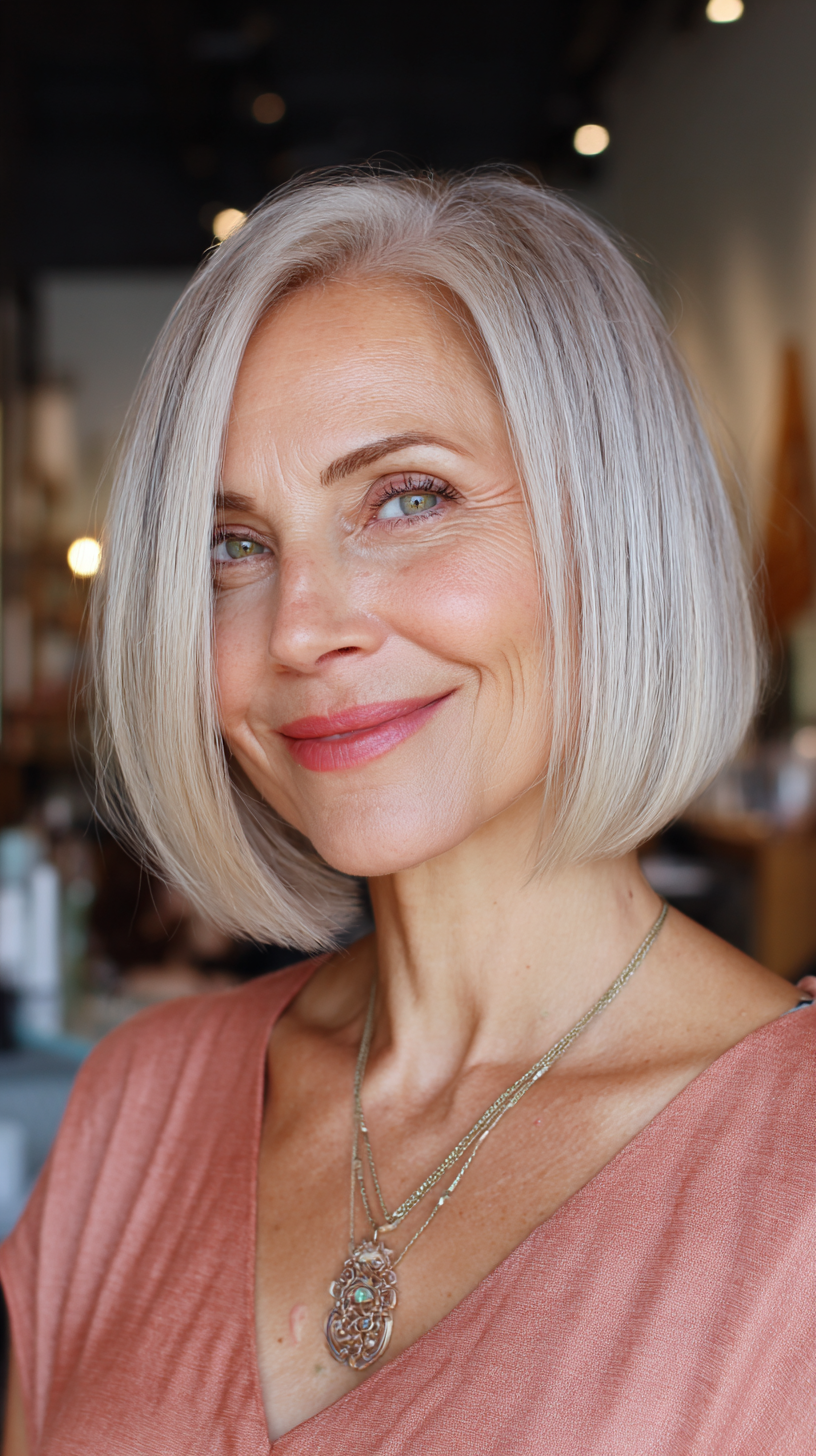 Modern Textured Chin-Length Bob with Soft Movement