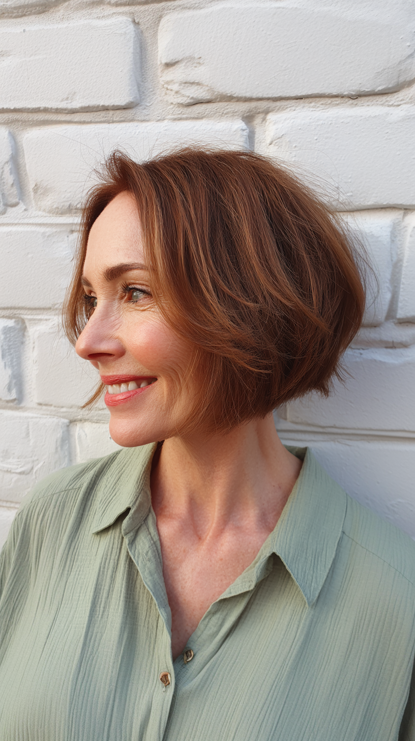 Radiant Copper A-Line Bob with Soft Movement