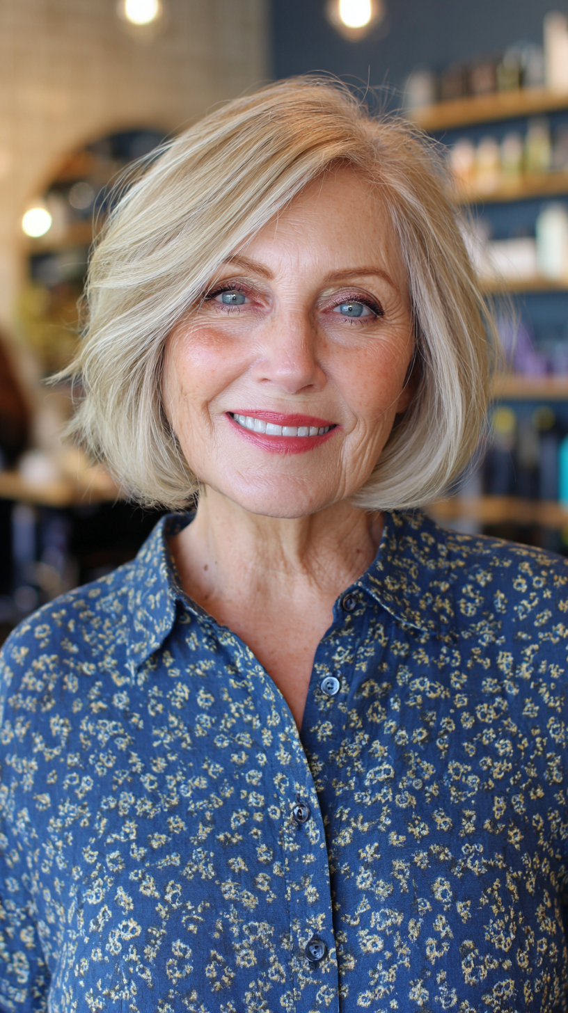 Stylish Soft Blunt Bob with Gentle Waves
