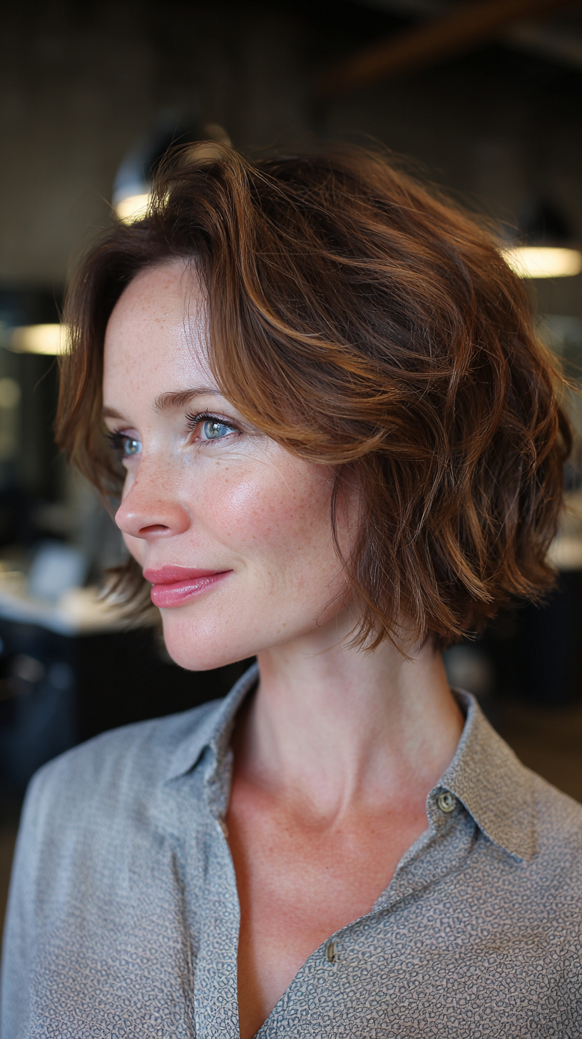Stylish Textured A-Line Bob with Soft Waves