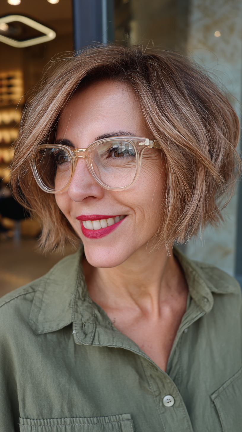 Stylish Textured Crop Bob with Wispy Layers