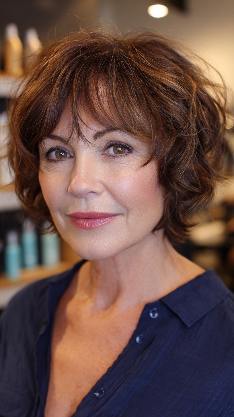 Textured Razored Bob with Soft Bangs