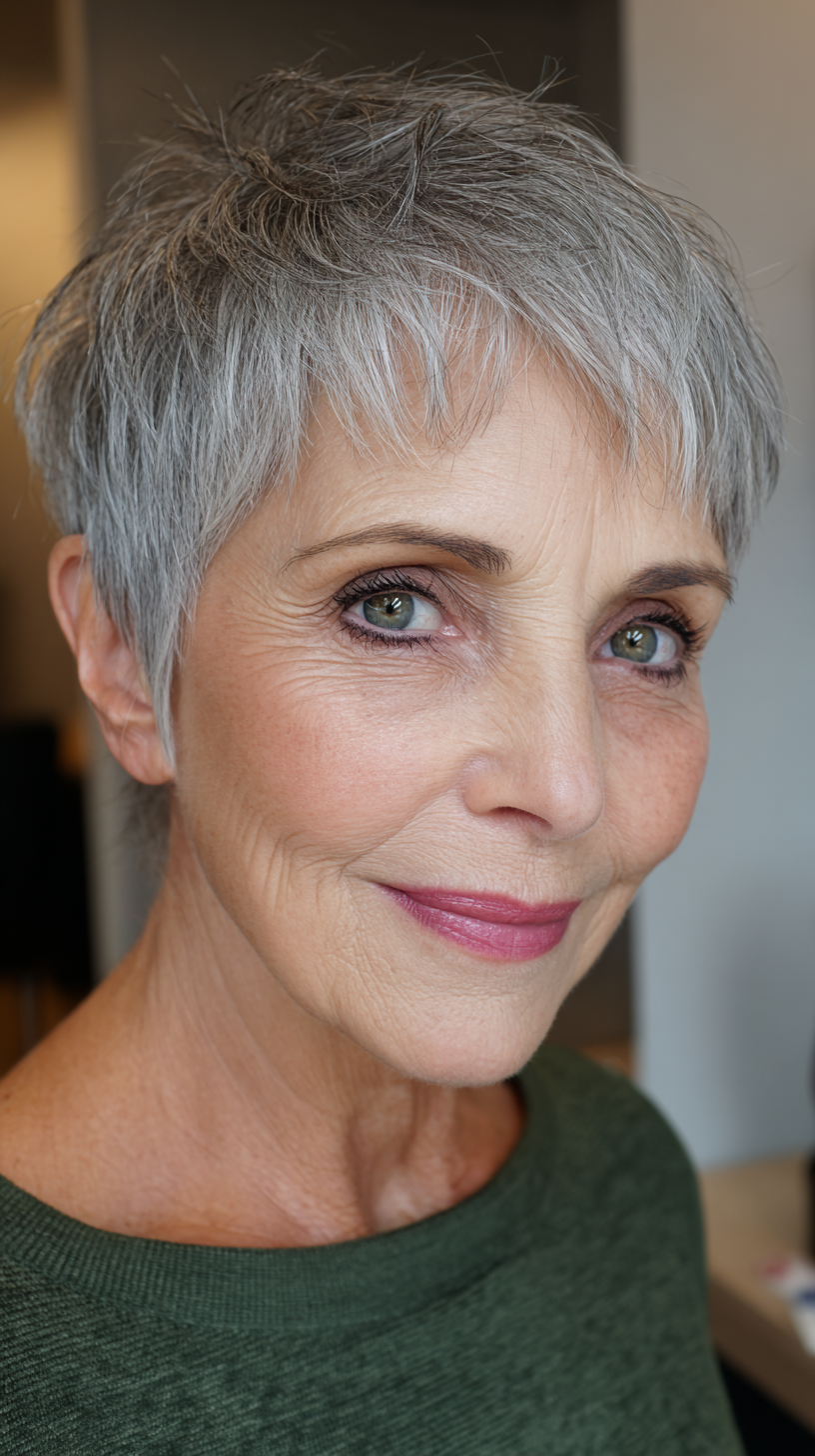 Textured Short Pixie with Light Volume