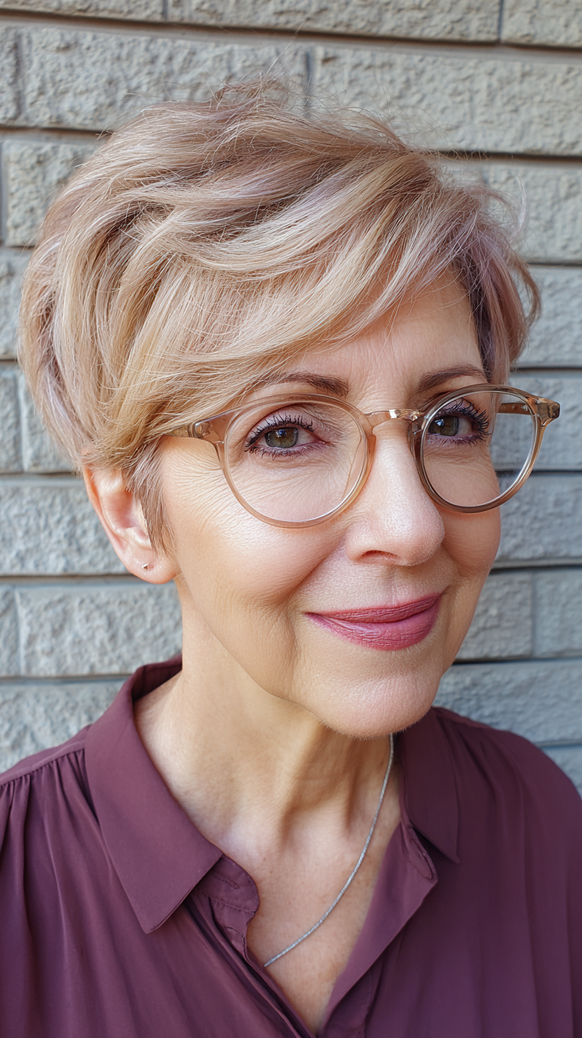 Textured Short Pixie with Soft Highlights
