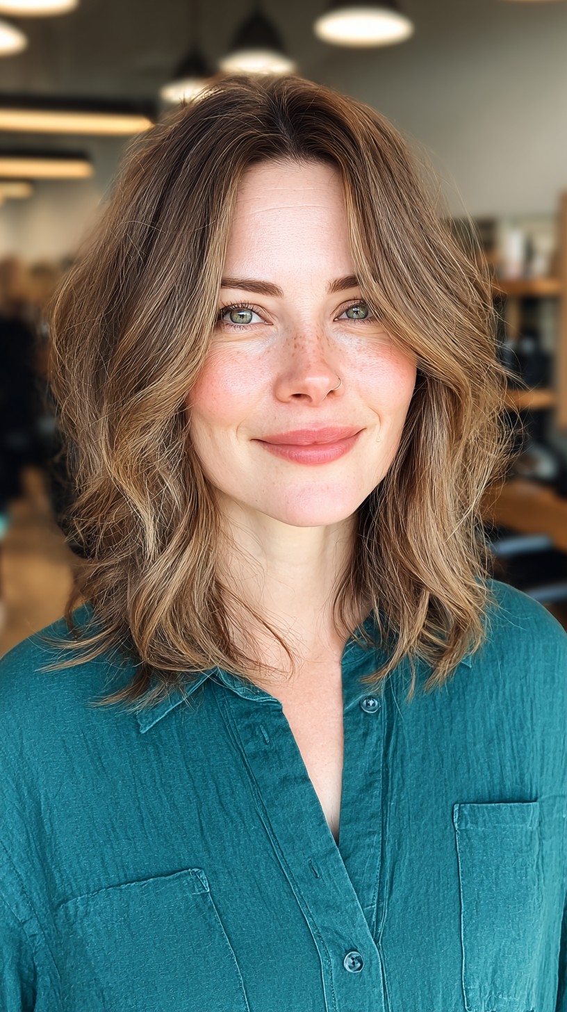 Textured Shoulder-Length Cut with Soft Waves