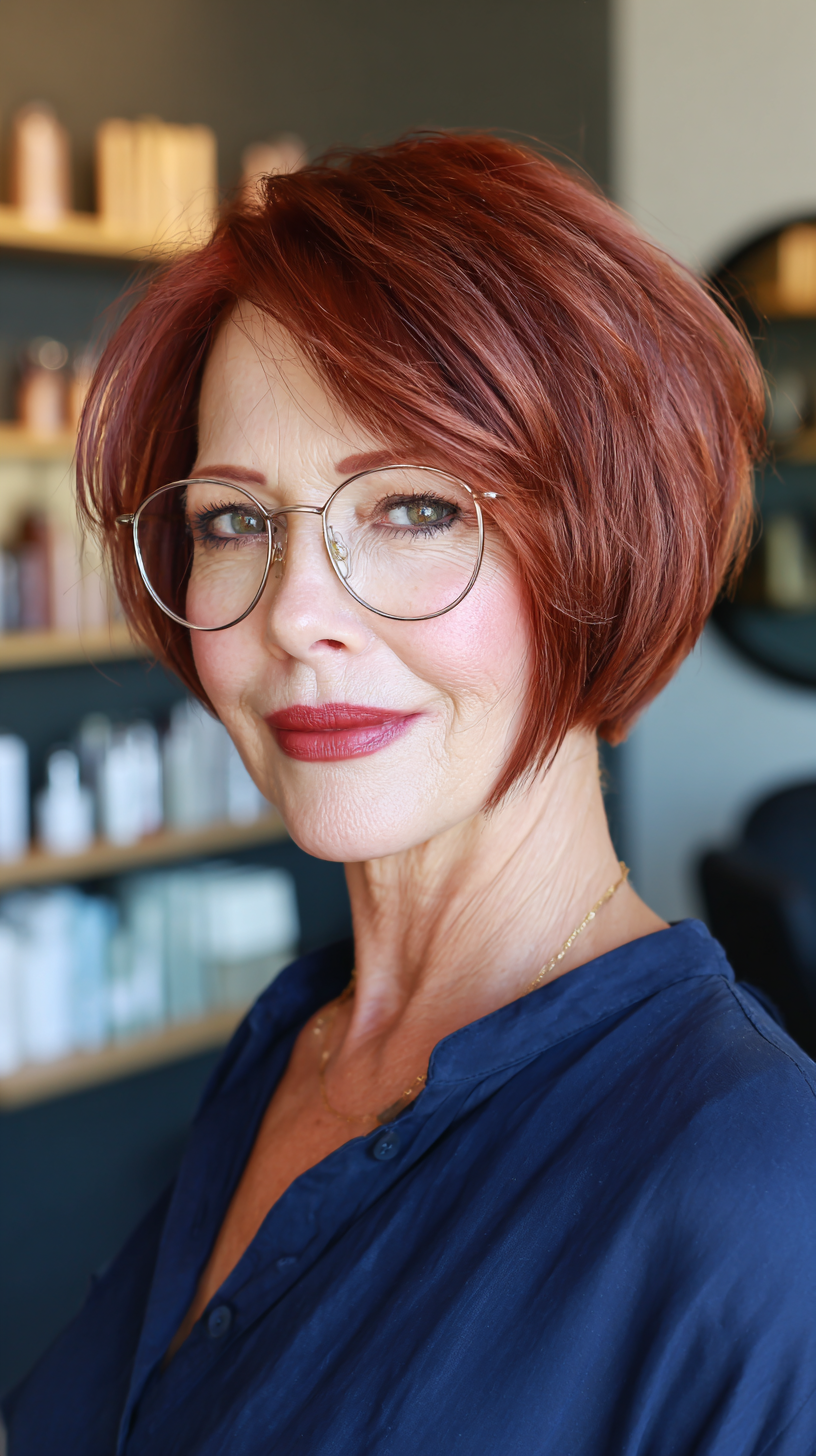 Vibrant Copper Textured Crop Bob