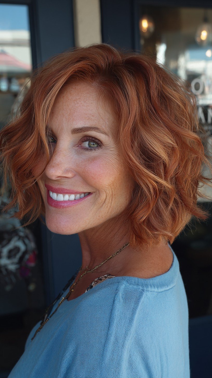 Vibrant Layered Bob with Soft Waves