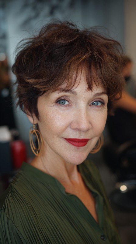 Chic Textured Pixie Cut with Subtle Highlights