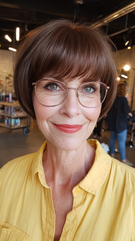 Chic Rounded Bob with Soft Bangs