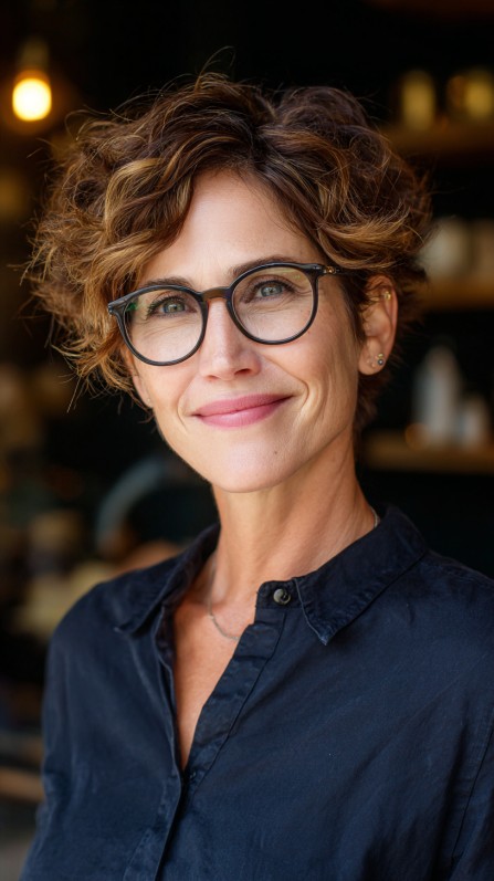 Chic Curly Crop with Soft Volume