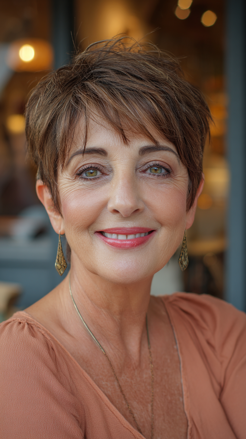 Chic Short Textured Crop with Subtle Highlights