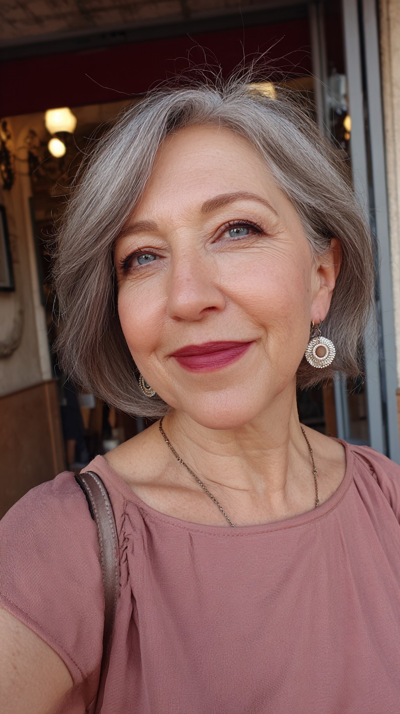 Chic Sleek Textured Bob with Subtle Movement