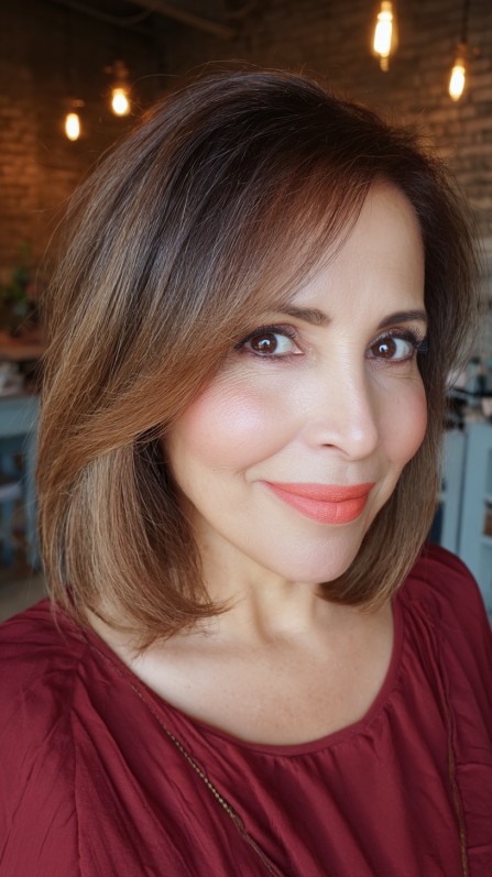 Chic Smooth Blunt Cut with Subtle Highlights