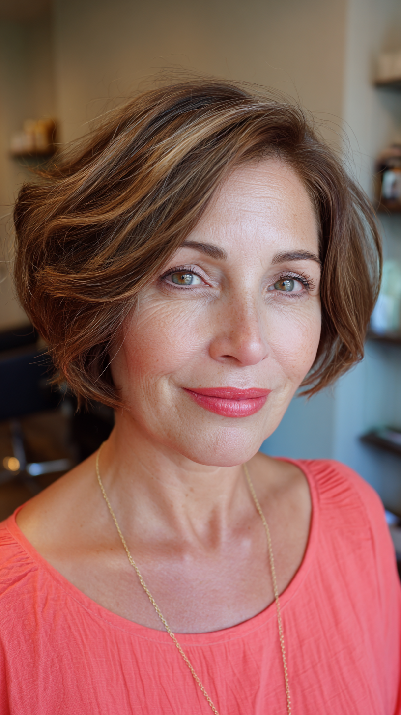 Chic Soft Layered Bob with Subtle Highlights