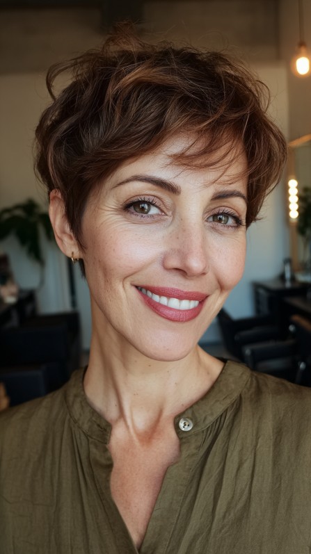 Chic Soft Textured Crop with Subtle Waves