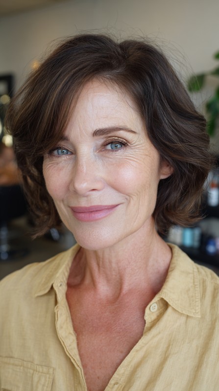 Chic Textured Mid-Length Shag with Soft Waves