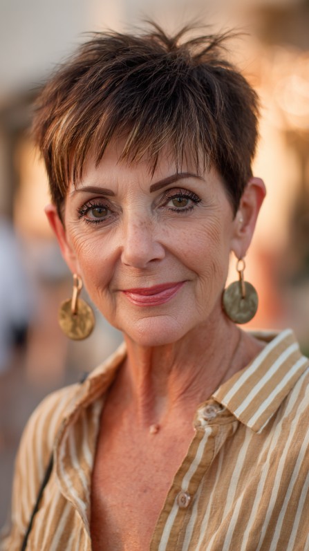 Chic Textured Pixie Cut with Bold Highlights