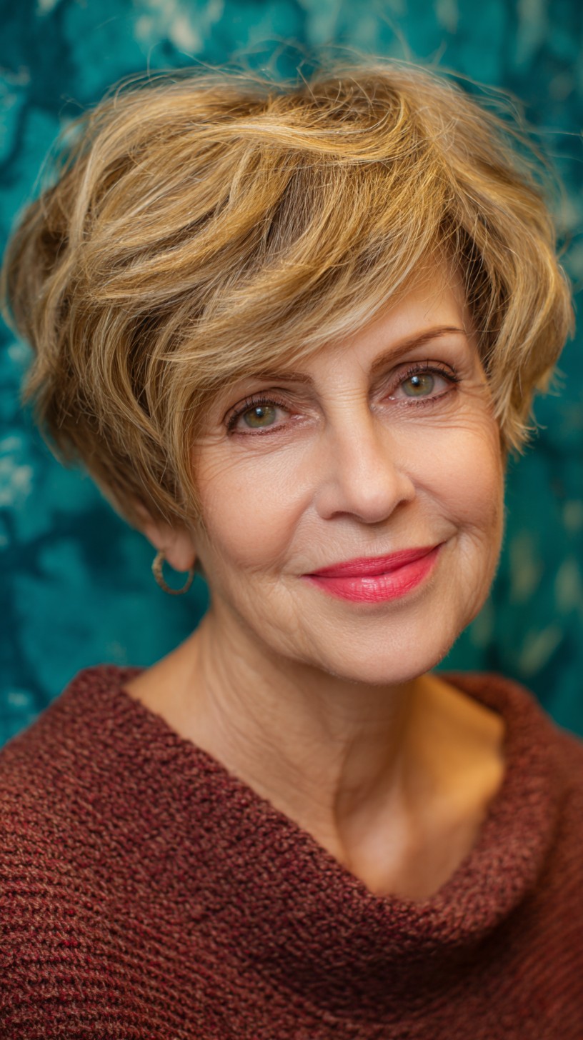 Chic Textured Pixie with Soft Highlights