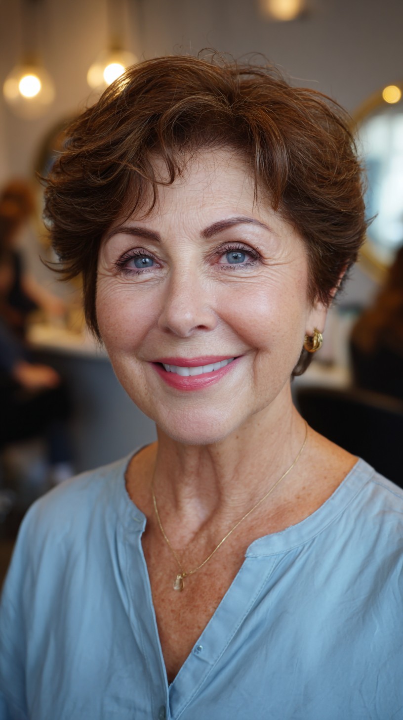 Chic Textured Short Crop with Soft Curls