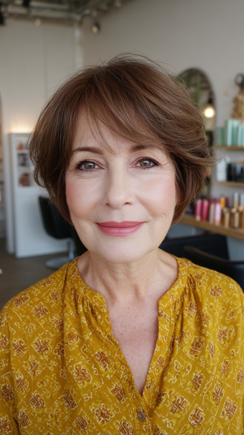 Chic Textured Short Crop with Soft Volume