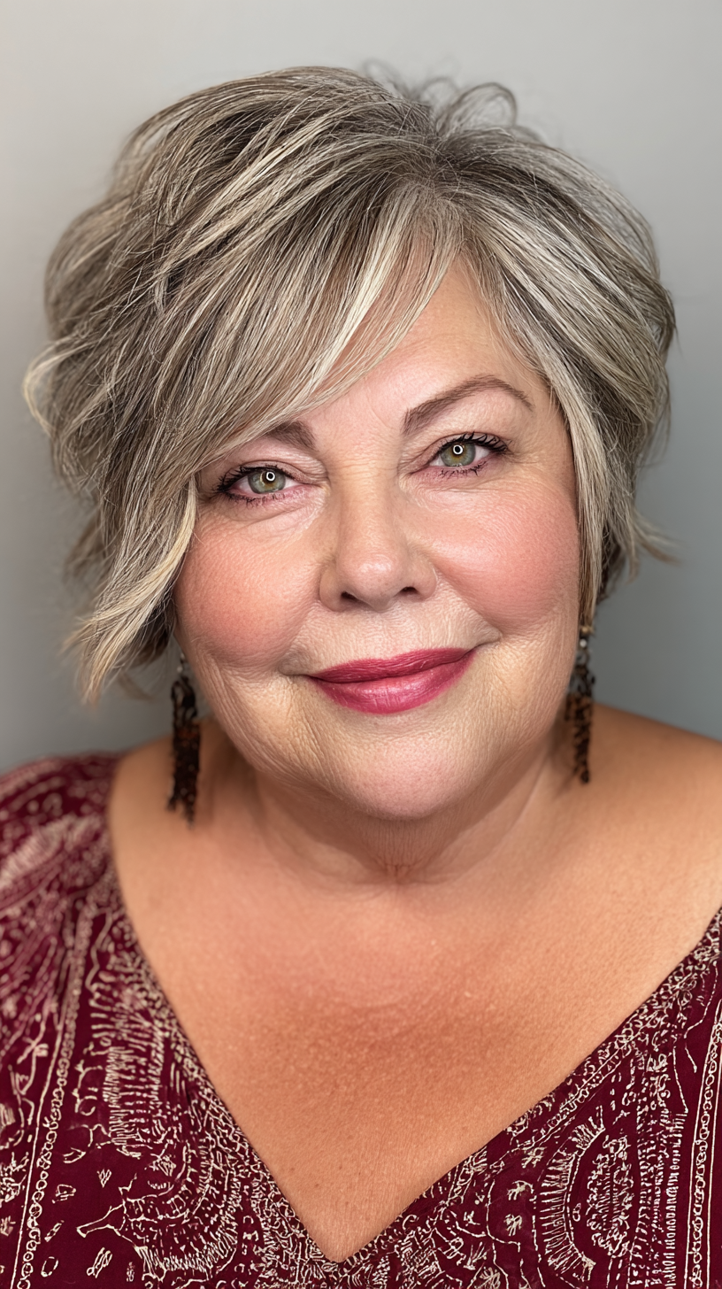 Chic Textured Short Cut with Subtle Highlights