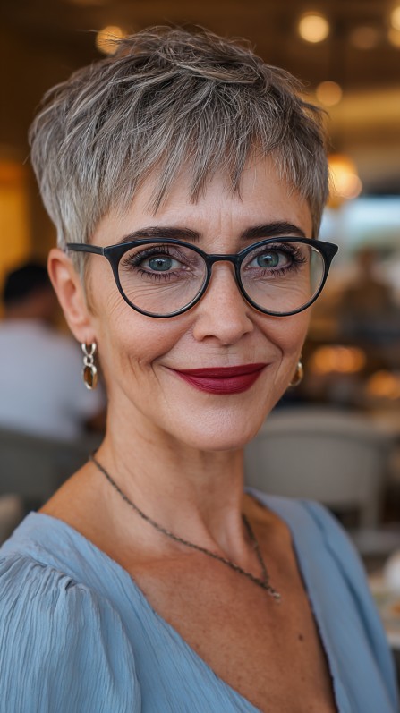 Chic Textured Short Pixie with Subtle Volume