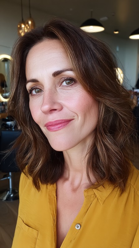 Chic Textured Shoulder-Length Cut with Soft Waves