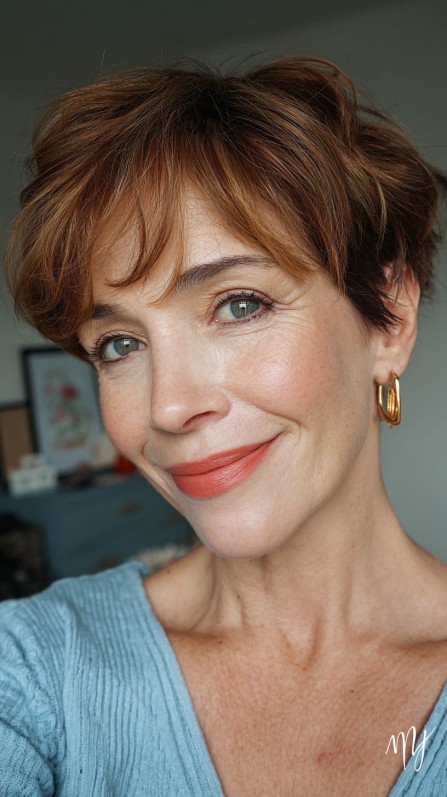 Choppy Textured Short Crop with Soft Fringe