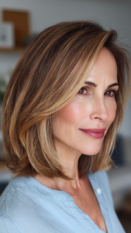 Classic Layered Bob with Subtle Highlights