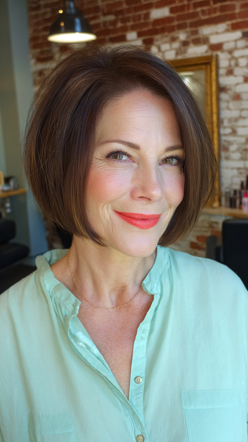 Classic Voluminous Bob with Subtle Highlights