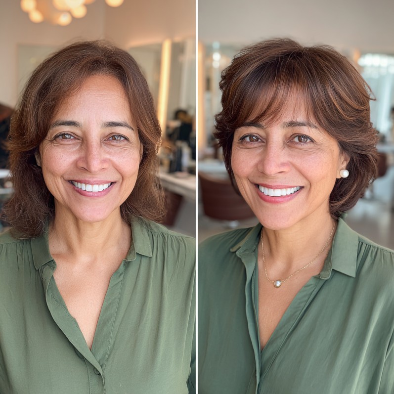 Playful Curly Bob with Subtle Highlights