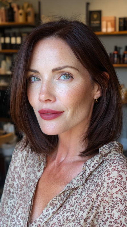 Sleek Textured Bob with Subtle Layers