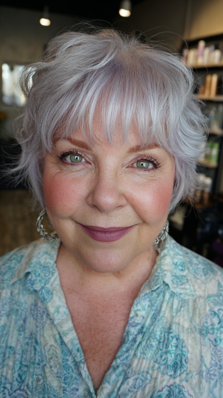 Soft Pixie Cut with Light Lavender Highlights