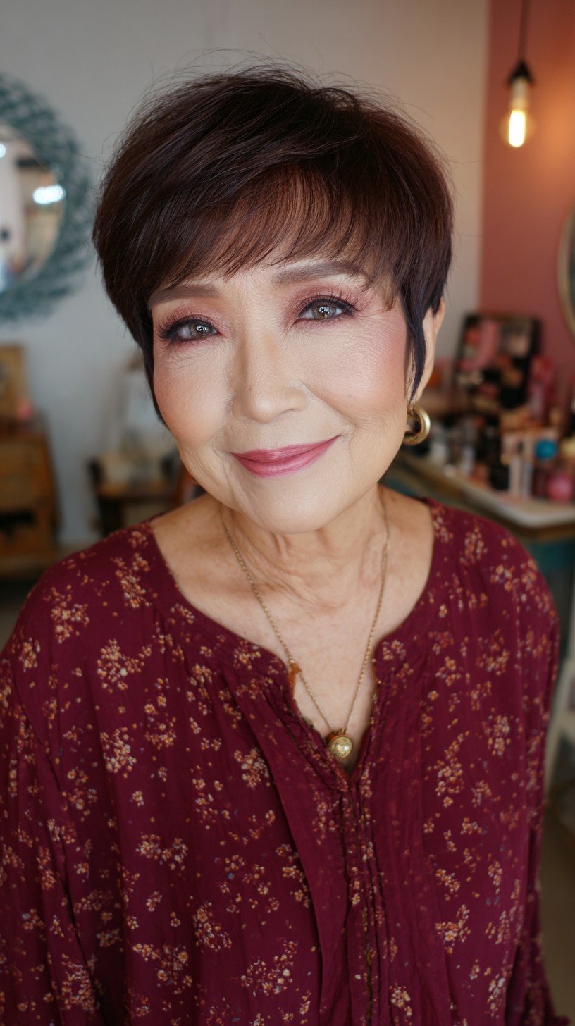 Soft Textured Pixie Cut with Subtle Bangs