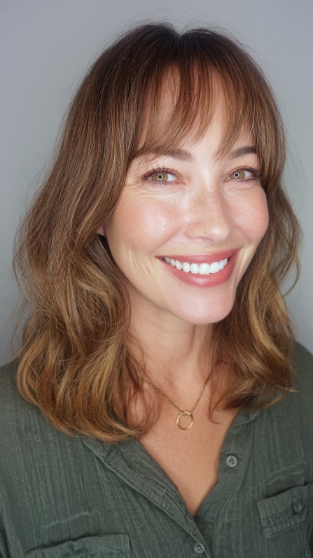 Softly Layered Beachy Cut with Face-Framing Bangs