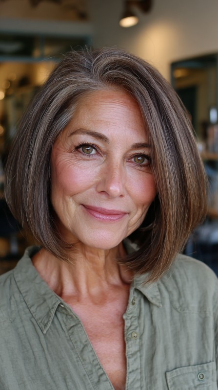 Stylish Blunt Cut Bob with Soft Face-Framing Layers