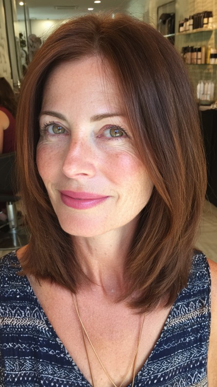 Stylish Blunt Lob with Subtle Movement