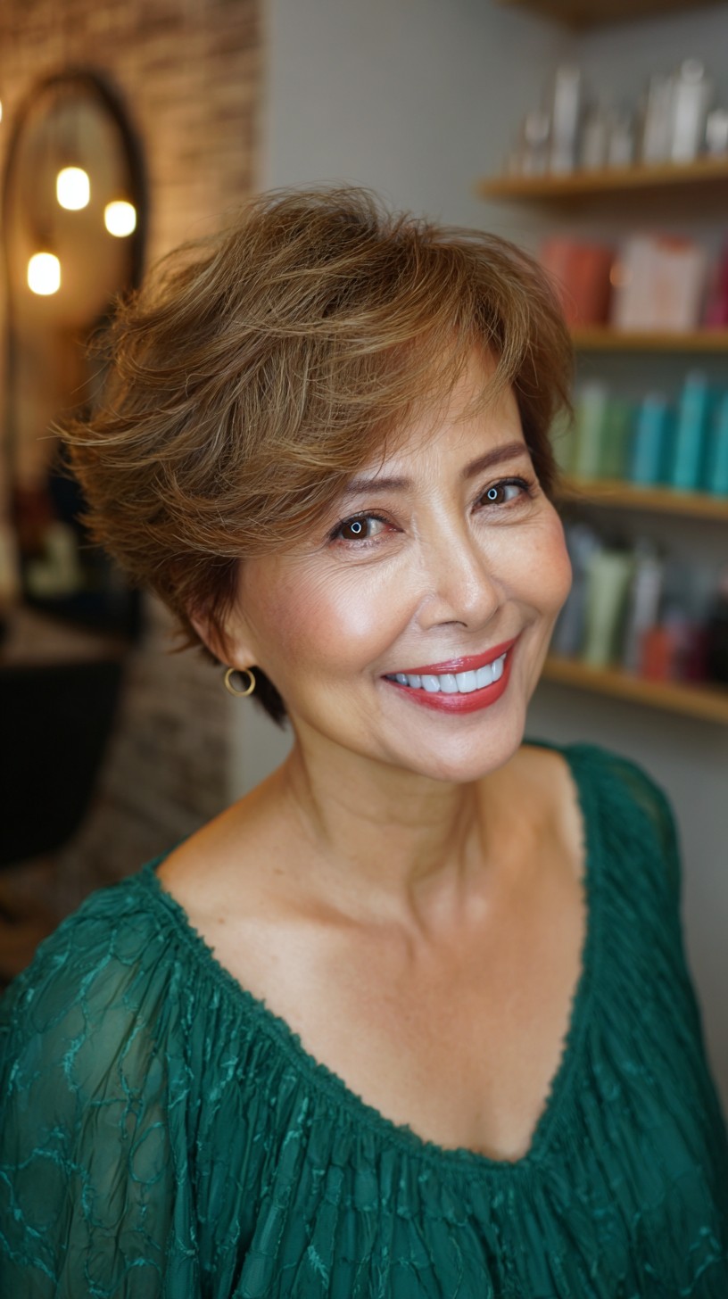 Stylish Soft Textured Pixie Cut with Flirty Waves