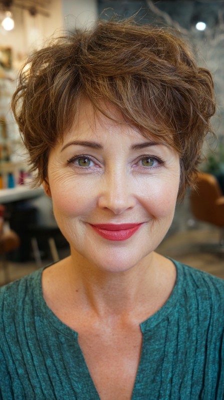 Textured Ear-Length Curly Cut with Soft Layers