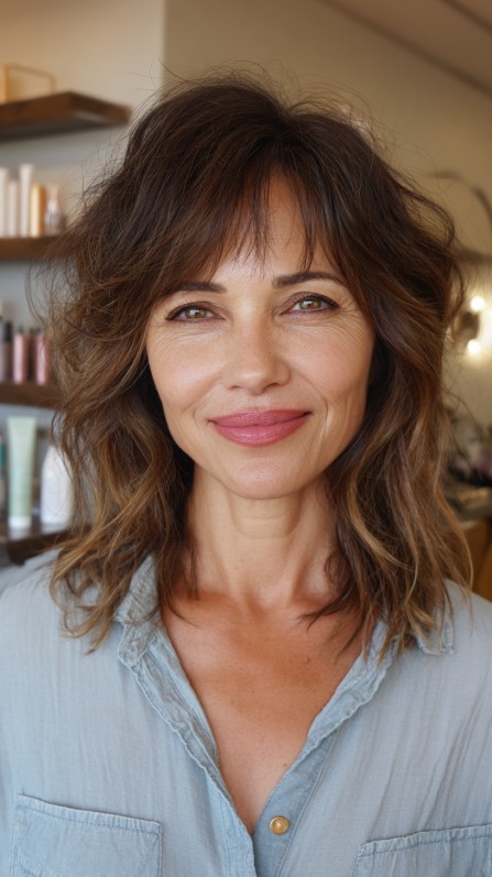 Textured Layered Cut with Soft Bangs